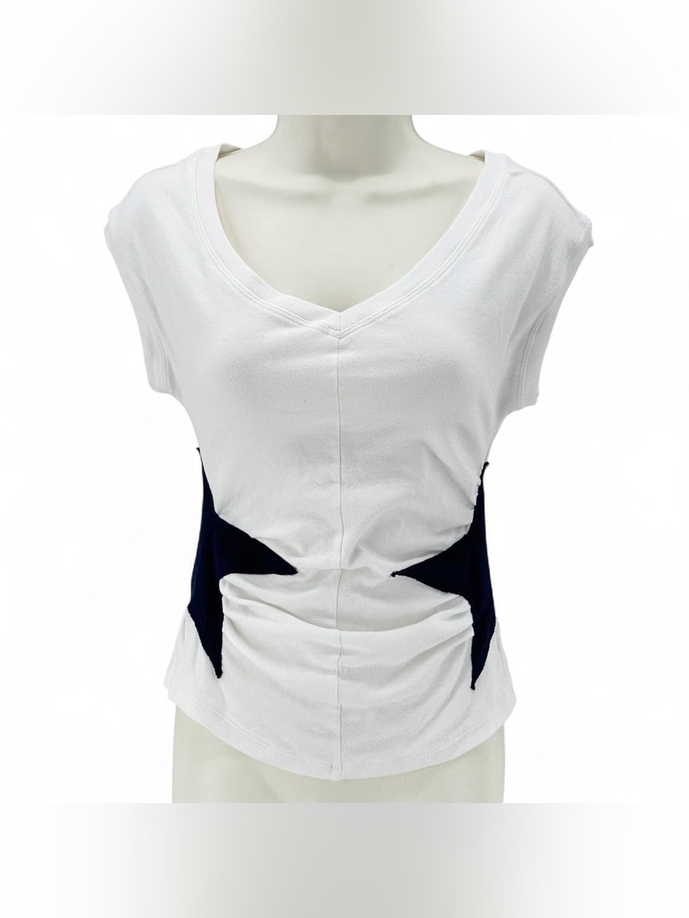 Maeve white & navy blue star t-shirt